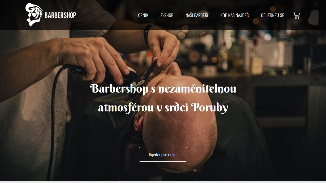 Skutečný náhled webu Grease Barbershop